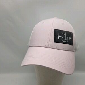 Ladys Golf Hat The Heart Beat Brand Pink Snapback With Spot For Pony Tail